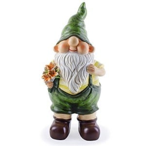 Ed the Busy Gardening Gnome Ornament with Flower