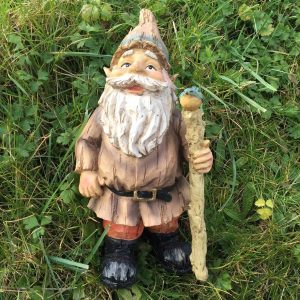 Large Woodland Garden Gnome & Wood Stick
