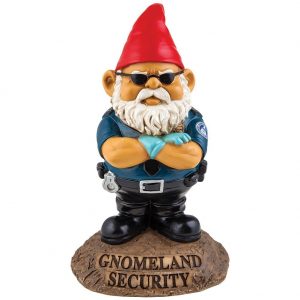 Gnomeland Security Funny Garden Gnome