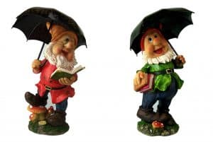 Set of 2 Large Gnome Dwarf 38 CM with umbrellas