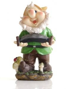 Large traditional 30cm Garden Gnome with Saw